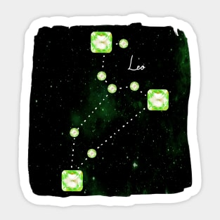 Leo Constellation in Peridot - Star Signs and Birth Stones Sticker